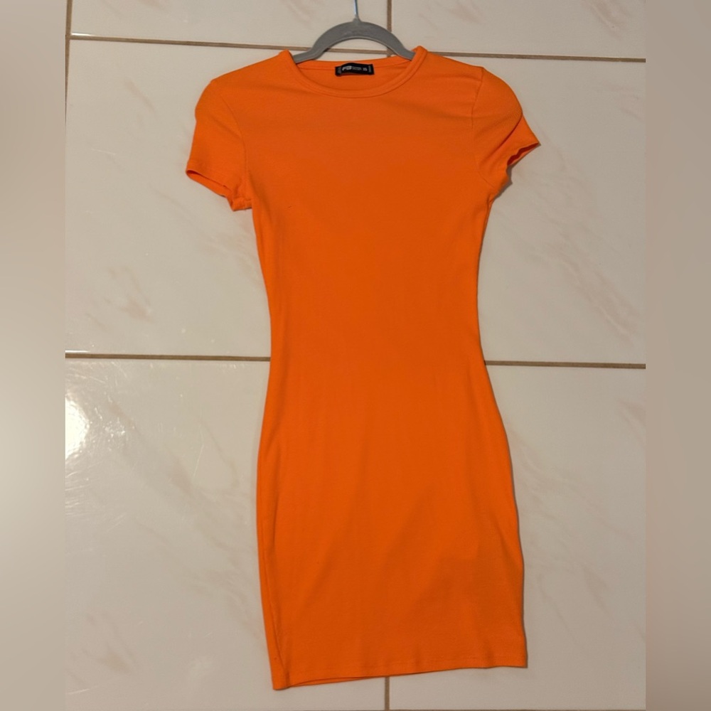Orange Short Sleeve Dress